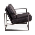 thumbnail image 4 of World Interiors ZWPLDACEB Portlando Black Leather Armchair, 4 of 5