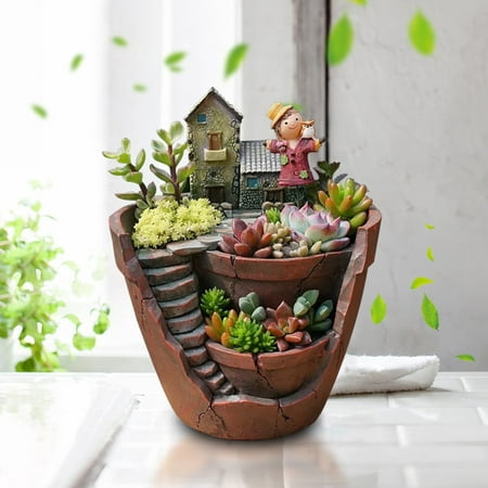 Sky Garden Succulent Herb Basket Plants Pot Planter Flower Trough Box Plant Home Decor Christmas Gift Present Large