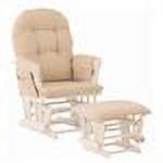 Storkcraft Hoop Glider and Ottoman White with Beige Cushions - image 4 of 7