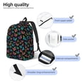 thumbnail image 3 of Disketp Multicolored Butterflies print Canvas Backpack Lightweight Travel Daypack Student Rucksack Laptop Backpack-, 3 of 5