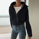 thumbnail image 1 of Abrigo Suéter de media cremallera para mujer, suéter suelto informal, suéter holgado y acogedor, prendas de vestir Cgtredaw Negro T XXL para Mujer, 1 of 6