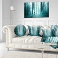 thumbnail image 3 of Designart Turquoise Colored Magic Forest - Modern Forest Throw Pillow - 12x20, 3 of 5