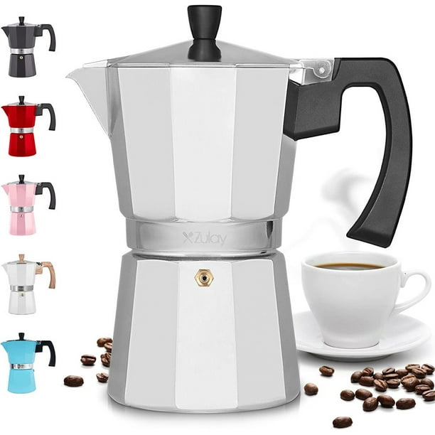 Zulay Classic Stovetop Espresso Maker for Great Flavored Strong ...