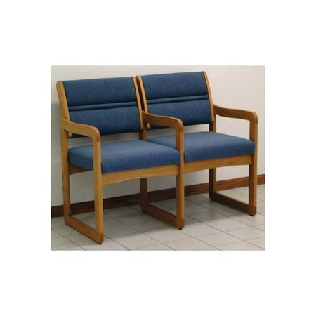 Two Seater Chair With Center Arms Medium Oak And Mocha Two Seater Chair With Center Arms Medium Oak And Mocha