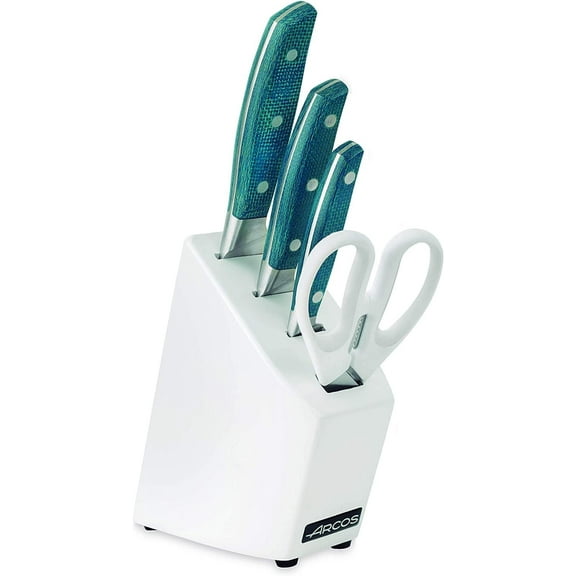 Arcos Brooklyn Series 4pc Knife Set w/Scissors - Forged Stainless Steel, Blue