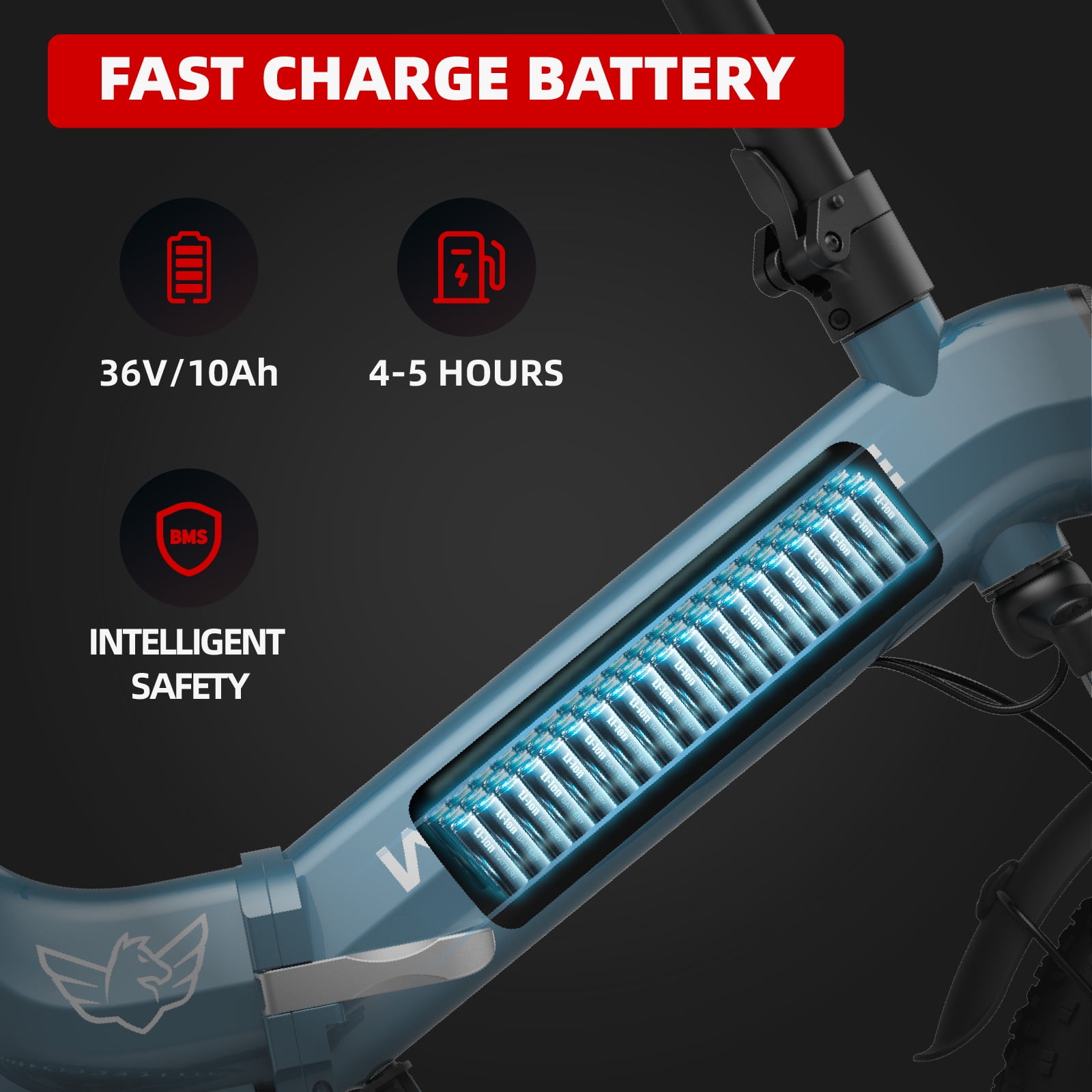 Windhorse W1-BLU City VoltRide Foldable Electric Bike for Adults (Blue)