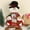 Red, variant on Zawou Terracotta Snowman Figurine Set – Handcrafted Red Christmas Decorations for Home, Table, or Gift Display
