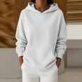 thumbnail image 2 of Garbnen Fleece Women's Hoodie Long Sleeve Women's Sweatshirt Cozy Fall Winter Warm Oversized Trendy Pullover for Women with Pocket White XXL, 2 of 6