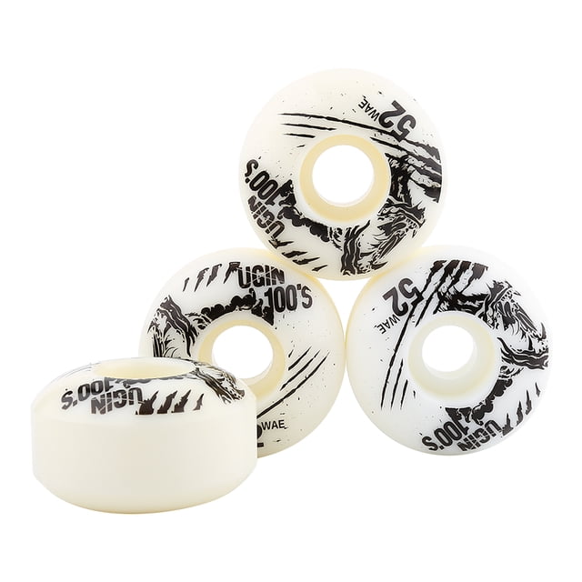 Juego de 4 ruedas clásicas de PU para patineta Cruiser Longboard, resistentes y duraderas, de 52 mm x 30 mm (blancas)