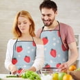 thumbnail image 5 of Strawberry Plants Fruit Flower Apron-Garden Aprons for Women with Pockets-Cotton Linen Waterproof Kitchen Cooking Gardening Aprons Adjustable for Kitchen,Cooking,BBQ and Salon 33x27 Inch, 5 of 7