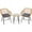 Gray, variant on Costway 3PCS Patio Rattan Bistro Furniture Set Cushioned Chair Table Turquoise