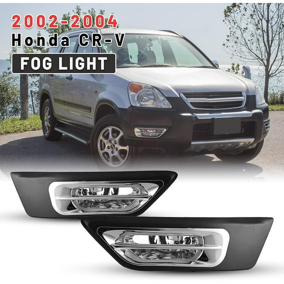 For 2002-2004 Honda CR-V Clear Lens Bumper Fog Lights w/Bulbs Wiring Switch Kit