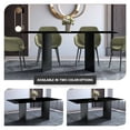 thumbnail image 3 of LeisureMod Olyra Dining Table Rectangular Kitchen Table with a 55" Wide Glass Tabletop and Steel Base for Home and Kitchen in Black, 3 of 10