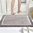 thumbnail image 5 of Yarino Bath Rugs for Bathroom Floor 32in x 20in Living Room Bedroom Straight Plush Carpet Floor Mats Bathroom Absorbent Non-slip Mats Kitchen Foot Mats Machine Wash Bathroom Rugs Gray, 5 of 9