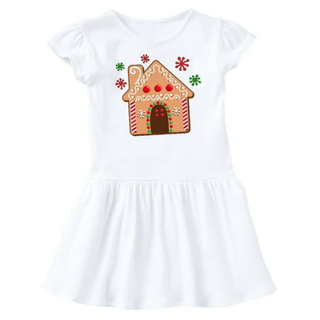 

Inktastic Gingerbread House Cookie with Snowflakes Gift Baby Girl Dress