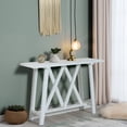thumbnail image 4 of LuxenHome Farmhouse Engineered Wood Console Table in Distressed White, 4 of 9