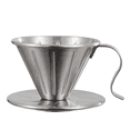 thumbnail image 2 of Pour over Coffee Filter Holder with Handle Reusable Coffee Dripper Paperless 304 Stainless Steel Drip Cup Coffee Maker,1 * Coffee Filter Holder With Handle,Silver, 2 of 7