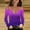 Purple, variant on Women's V Neck Long Sleeve Shirts Cold Shoulder Tops Fashion Summer Casual Tees Gradient Color Shirt
