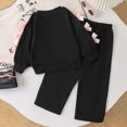 thumbnail image 4 of xaweyi Toddler Girls Casual Two Piece Outfit Butterfly Tie Sweatshirt Paired with Long Sleeve Trousers Size 2-3 Years, 4 of 8