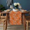 thumbnail image 2 of Halloween Horror Skull Table Runner - 108 Inch Long, Kitchen Dining Table Runner Dresser Scarves, Pumpkins Bats Orange Farmhouse Decor for Coffee Tables Wedding Party Banquet, 2 of 8