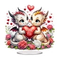 thumbnail image 4 of Flopesn Romantic Valentine's Day DIY Diamond Art Painting Decorative Ornament, Animal Creative Design Acrylic Home Decor Tabletop Ornament (Single-Sided Diamonds)-2PCS-B, 4 of 7