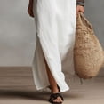 thumbnail image 6 of FAIWAD Linen Dress Women V Neck Sleeveless Side Slit Maxi Dresses Loose Casual Flowy Boho Sundress, 6 of 9