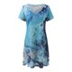 thumbnail image 2 of Gibobby Vestidos Casuales para Mujer Vestido azul casual de verano para mujer Vestido con cuello en V y manga suelta Vestido de columpio fluido(Azul claro,XL), 2 of 5