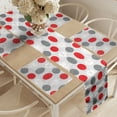thumbnail image 2 of Ambesonne Mid Century Table Runner & Placemats, Geometrical Spotty, Placemat 4 pcs + Runner 14"x90", Grey Red White, 2 of 2