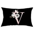 thumbnail image 2 of Sofa Pillows Covers Hwkond Pillow Covers English Alphabet ANW Floral Pillowcases Black Throw Pillow Case,(Up to 25% Off)MulticolorV, 2 of 2