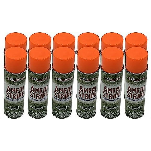 Ameri-Stripe Orange Athletic Grass Field Marking Paint - 1 Case (12 Cans) - 18 oz. of Paint per Can