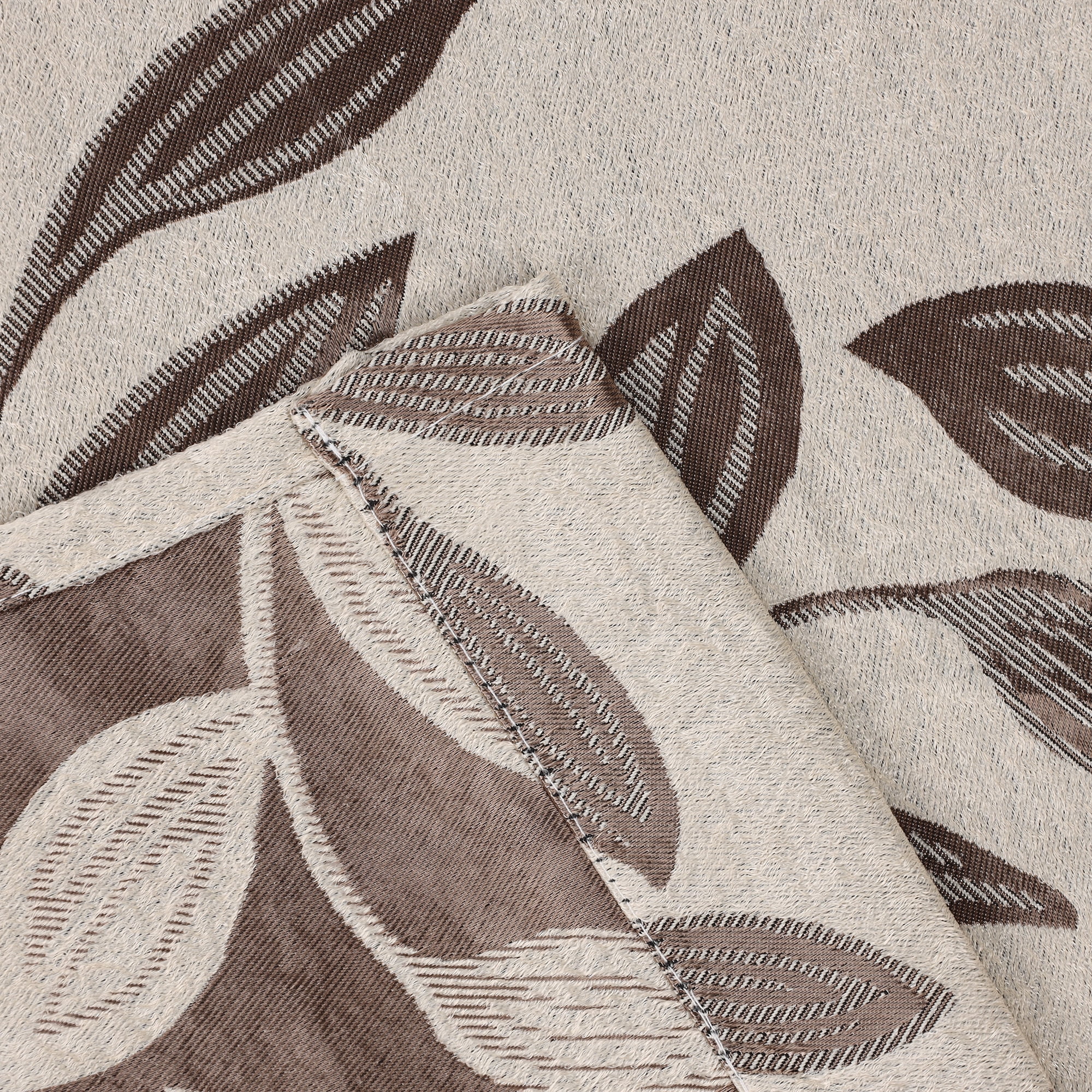 Superior Blackout Leaves Curtains Set of 2, Light Filtering Grommet Curtain Panel Set, Espresso, 70"W x 96"L