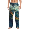 thumbnail image 1 of Fotbe Surfing Turtle Pantalones de Pijama para Hombre, Pantalones de Dormir, Pantalones de Casa con Cintura Ajustable y Bolsillos-Small, 1 of 6