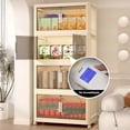thumbnail image 3 of LoLado 4 Tiers Collapsible Storage Cabinet Bins with Magnetic Doors and Wheels, Plastic Folding Storage Containers for Bedroom Living Room Office, 3 of 11