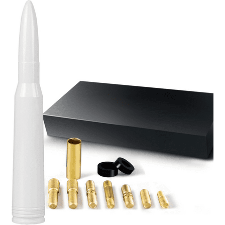 7.8in Car Truck Antenna Bullet Antenna Truck Accessories Silverado 1500 Ford F150 Dodge Ram 1500 GMC Sierra 1500 Ranger Short Replacement Antena para Carro (White, 7.8inch)