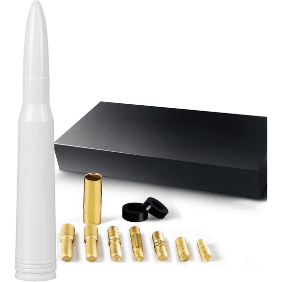 7.8in Car Truck Antenna Bullet Antenna Truck Accessories Silverado 1500 Ford F150 Dodge Ram 1500 GMC Sierra 1500 Ranger Short Replacement Antena para Carro (White, 7.8inch)