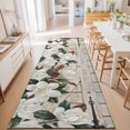 thumbnail image 3 of 2'x6' Rug Runners for Hallways Kitchen, Spring Floral Non Slip Entryway Beside Floor Carpet Runner, White Magnolia Flowers Barn Door Farmhouse Beige Washable Laundry Room Bedroom Throw Rugs Mat, 3 of 8