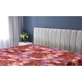 thumbnail image 5 of Ambesonne Rose Pattern Fitted Sheet, Overlapping Floral Art, Full Size, Coral Fuchsia and Dark Pink, 5 of 5