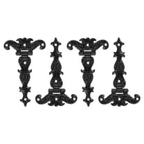 Uxcell 3.5 Inch Door Tee Hinge, 4 Pack T-strap Hinges Retro Decorative Hinge for Wooden Fences Yard Doors Barn Gate Wooden Box, Black