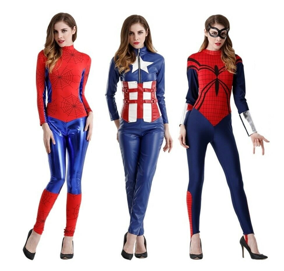Women Comic Book Super Hero Cosplay Costume Jumpsuit Catsuit Bodysuit