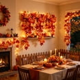 thumbnail image 4 of Halloween Decorations Outdoor, Artificial Maple Leaf Wreath, Wicker Harvest Festival Maple Leaf Decoration for Home and Outdoor Displays, 75cm/29.5in, 4 of 6