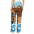 thumbnail image 3 of Disketp Animals On Noah'S Ark Print Women'S Comfy Pajama Pants Casual Drawstring Palazzo Lounge Wide Leg Pants, 3 of 9