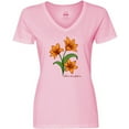 thumbnail image 3 of Inktastic Tiger Lilies Women's V-Neck T-Shirt, 3 of 5