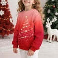 thumbnail image 4 of Tdoqot Girls Christmas Sweatshirts- Pullover Long Sleeve Crewneck Cute Kids Festive Shirts Red Size 5 T, 4 of 7