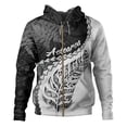 thumbnail image 3 of Sudadera con capucha con estampado 3D del emblema nacional de la bandera de Nueva Zelanda para hombre, sudadera con capucha y cremallera maorí de Waitangi Day Lizards, abrigo de calle con cremallera, 3 of 5