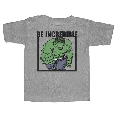 

Toddler s Marvel Hulk Be Incredible Graphic Tee Athletic Heather 5T