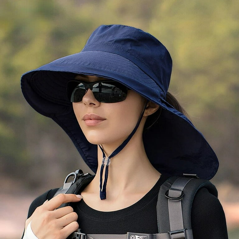 Kukuzhu Designer Lightweight Ponytail Hole Visor Hats Summer Bucket Hats  for Women Big Brim Outdoor Eye Protection Sunscreen Cap Sun Hat 