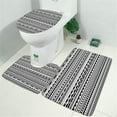thumbnail image 2 of Black Geometric Triangle Striped Pattern Bathroom Rugs Sets 3 Piece,Toilet Cover Set,Absorbent Non Slip Bathroom Mats Sets with U-Shaped Contour Rug Toilet Rug Set, 2 of 5