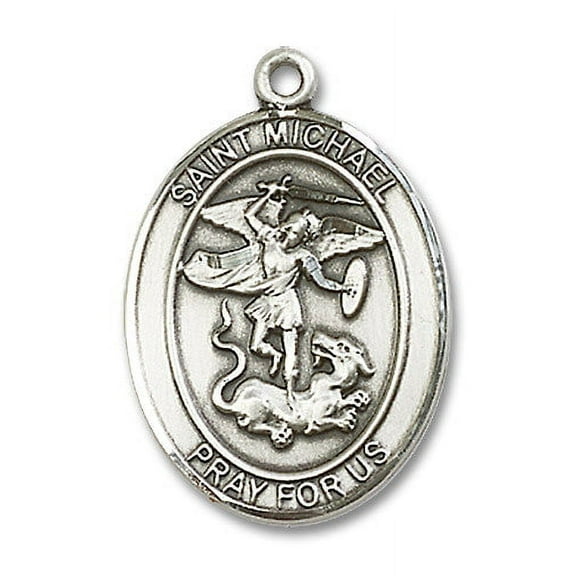 Extel Large Oval Sterling Silver St. Michael the Archangel Medal, Made in USA