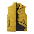 thumbnail image 5 of COSFO Casual Puffer Vest for Men Zip Up Yellow Jacket Sleeveless Cotton Warm Loose Fit Stand Colla Mens Winter Jacket, 5 of 5
