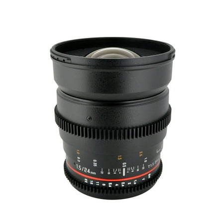 Rokinon Cine CV24M-S 24mm T1.5 Cine Wide Angle Lens for Sony Alpha with De-Clicked Aperture and Follow Focus Compatibil